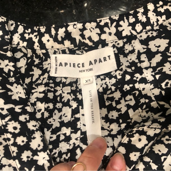 Apiece Apart Yerba Black and White Floral Button Up Cotton Blouse XS - Picture 10 of 10